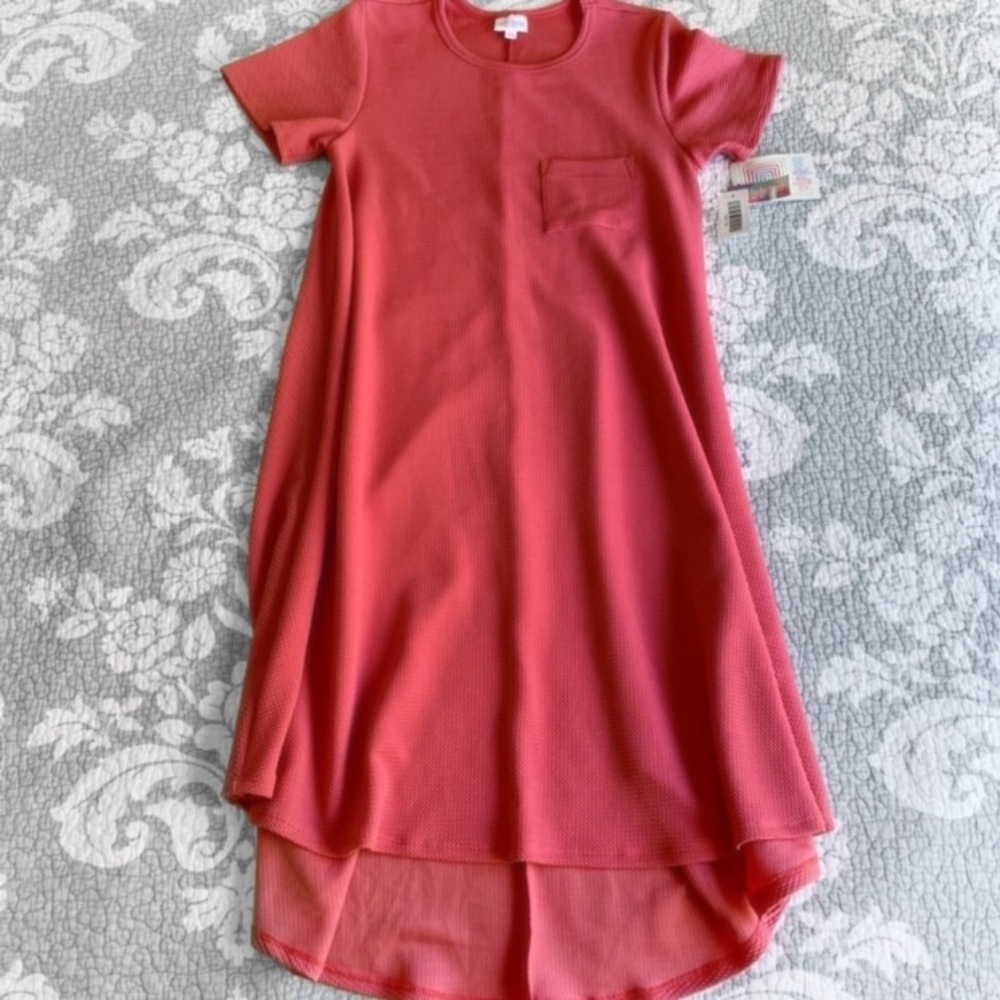 LuLaRoe Coral Embossed Carly Swing Dress